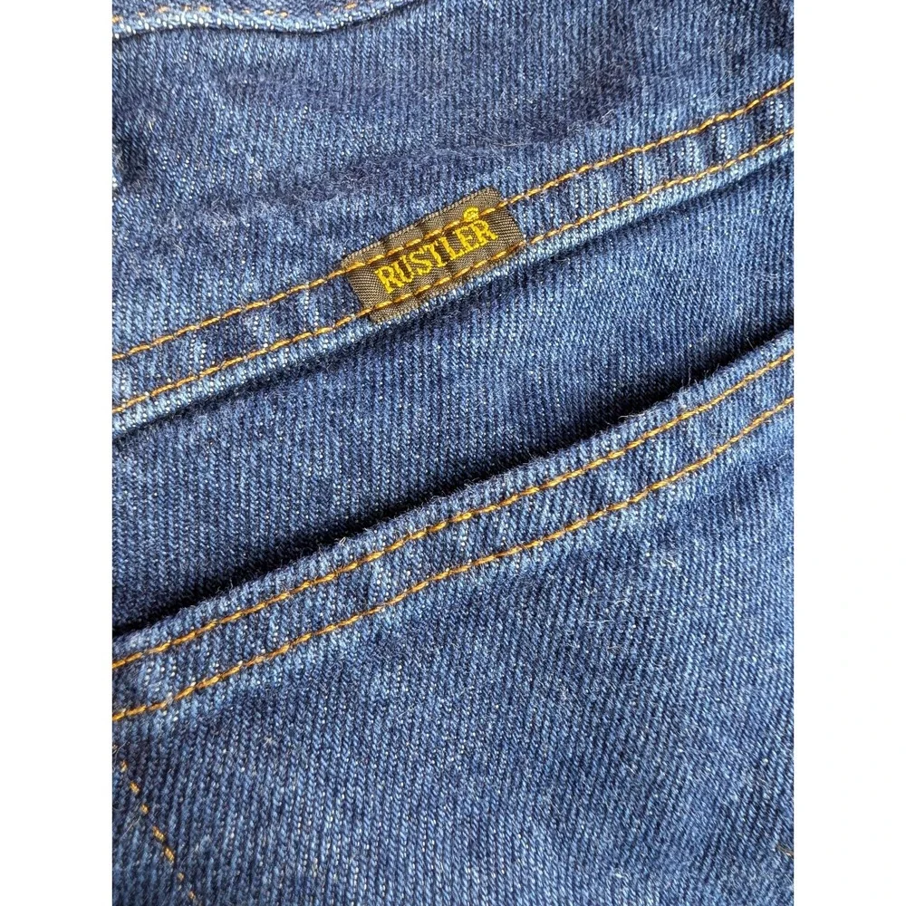 Wrangler VTG Rustler Jeans 36x30 Blue Dark Wash Regular Fit Straight 100% Cotton